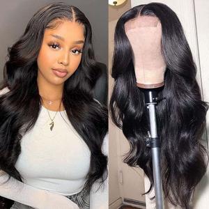 Body Wave Lace Front Wigs Human Hair Pre Plucked for Black Women 4x4 Lace Closure Wigs Human Hair 180% Density Brazilian Glueless Wigs Human Hair 18 Inch