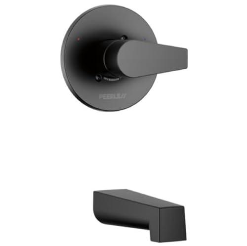 Peerless Xander Single-Function Shower Valve Trim Kit with Tub Spout, Black Shower Trim Kit, Shower Handle, Bathtub Spout, Matte Black PTT14119-BL (Valve Not Included)