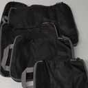BAGAIL 4 Set Compression Packing Cubes Travel Accessories Expandable Packing Organizers(Black ClothPattern 4 Set)