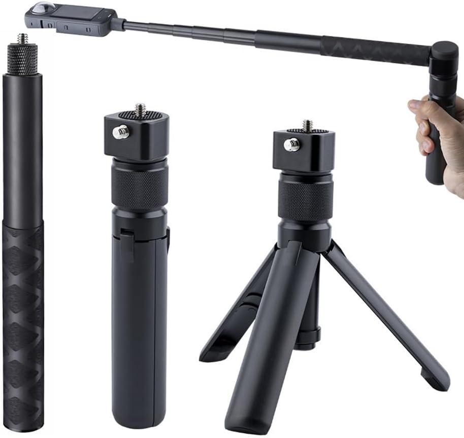 Bullet Time Handle Tripod Rotating Grip with Invisible Selfie Stick for Insta360 X5/X4, DJI OSMO Pocket 3, GoPro,1/4" Thread, 6 lbs Capacity, Compact Selfie Stick & Tabletop Tripod (47 inches)