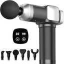 Massage Gun for Deep Tissue Pain Relief, Electric Handheld Percussion Muscle Massager for Back, Neck and Shoulders, 30 Speeds 6 Heads, Portable Massager Gift for Men Women and Athletes