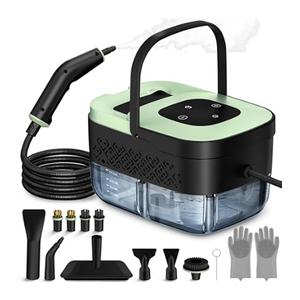 Steam Cleaner, Steamer for Cleaning, 2500W Pressurized Steam Cleaner with 1.2L Water Tank and 12 Attachments, Portable Steamer Cleaner for Home Car Kitchen Bathroom Furniture Tile Grout