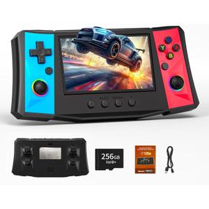 RegiisJoy R50 Ultra 50000 in 1 Handheld Game Console, 4.5 Inch IPS Screen Retro Gaming Consoles Main Emulators, Portable Mini Pocket Arcade 4000mAh Battery,256G TF Card,Linux System