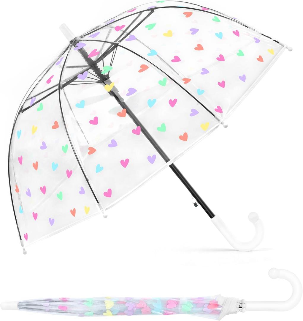 Kids Clear Bubble Umbrella with Dome Canopy for Toddler Boys Girls