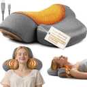 Leedpart 3-in-1 Neck Massager Pillow, Neck Massager for Pain Relief Deep Tissue, Massage Pillow with Heat, Vibration & Airbag Traction, 3D Ergonomic Cervical Hump Corrector Massage for Home Office