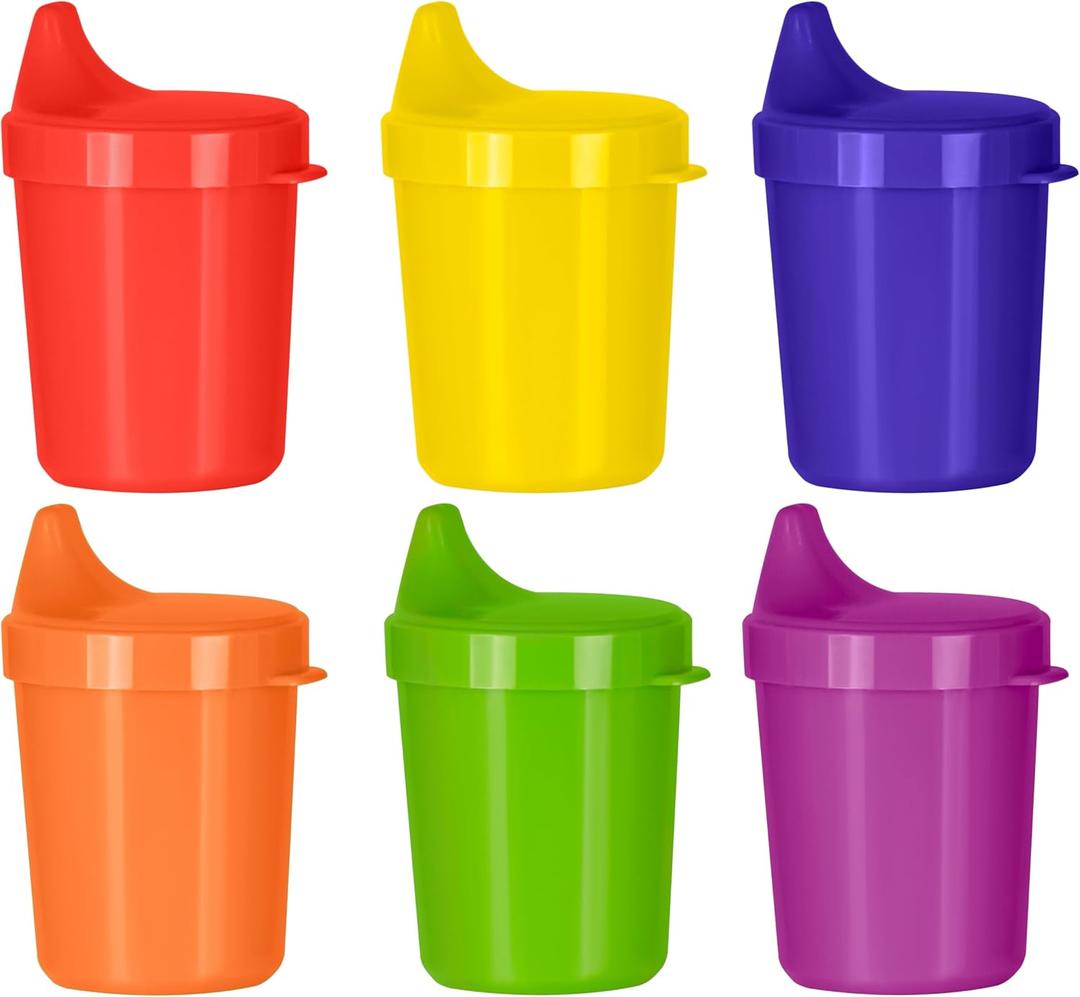Toddler Sippy Cups - Set of 6 Spill Proof Drinking Cups for Toddlers, 5 Ounce Each - With Lids, Dishwasher Safe, BPA Free