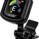 Aroma Guitar Tuner Clip On Rechargeable Chromatic Tuner for Guitar Bass Ukulele Violin Mandolin