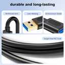 USB 3.0 Extension Cable 15Ft, USB 3.0 Male to Female Lead with Signal Amplification Active Cord for Printers, Keyboards, Game Console, Loudspeakers, Scanners, Displays, Headsets(5M/15Ft)