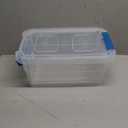 Tribello Clear Plastic Storage Bins with Lids Stackable Storage Bins (15 Quart)