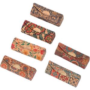 (6-Piece) Bohemian style lipstick case with mirror, lipstick organizer, Travel Organizer 3.2 * 1.1 * 1.1in(8.3 * 3 * 3cm)