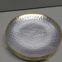 FOCUSLINE 60Pcs Clear Plastic Plates, Clear Disposable Plates with Gold Rim, 30 7" Salad Dessert Plate and 30 10" Dinner Plate Heavy-duty Hammered Plates for Party, Wedding