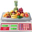 CAMRY Digital Price Computing Scale 66lb/30kg Commercial Produce Scale with Stainless Steel Platform and Green Backlight LCD Display for Meat, Fruit, Ideal for Deli, Farmers Markets, Restaurants