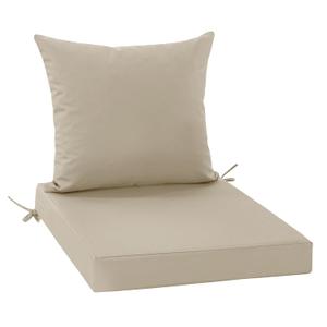 Outdoor Chair Cushion, Waterproof Backrest and Deep Seat Cushion Set, 24x24, 4 Pack