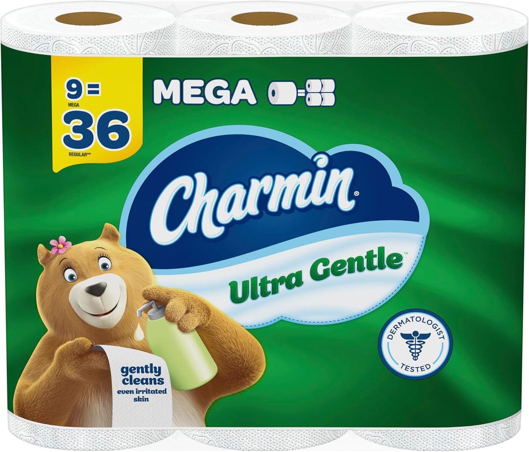 Charmin Ultra Gentle Toilet Paper, 9 Mega Rolls, 231 Sheets Per Roll