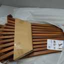 CleverMade Tamarack Folding Wooden Outdoor Chair -Stylish Low Profile Acacia Wood Lounge Chair for the Patio, Porch, Lawn, Garden or Home Furniture - Cinnamon