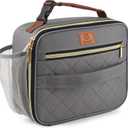 Genteen Lunch Box for Men Women Adults Kids - Insulated Small LunchBox Reusable, Zip Closure & Buckle Handle, Portable Cooler for Work, School, Travel (Gray)