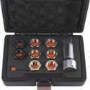 maXpeedingrods 10 PCS Axle Spindle Threading Chaser Set, Thread Rethreading Restorer Tool with 8 Dies, 1-1/16" Extension Bar, M20 M22 M24 & 13/16" 3/4" UNF Nuts Axle Thread Repair Kit