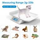 MINDPET-MED Digital Pet Scale for Small Adult Cats and Animals, Measuring Range 0.1oz-33lbs, Accuracy 1g/0.035oz, Units g/kg/lb/oz/tl/ml, Suitable for Kittens, Puppies, Snakes, and Small Dog (Grey)