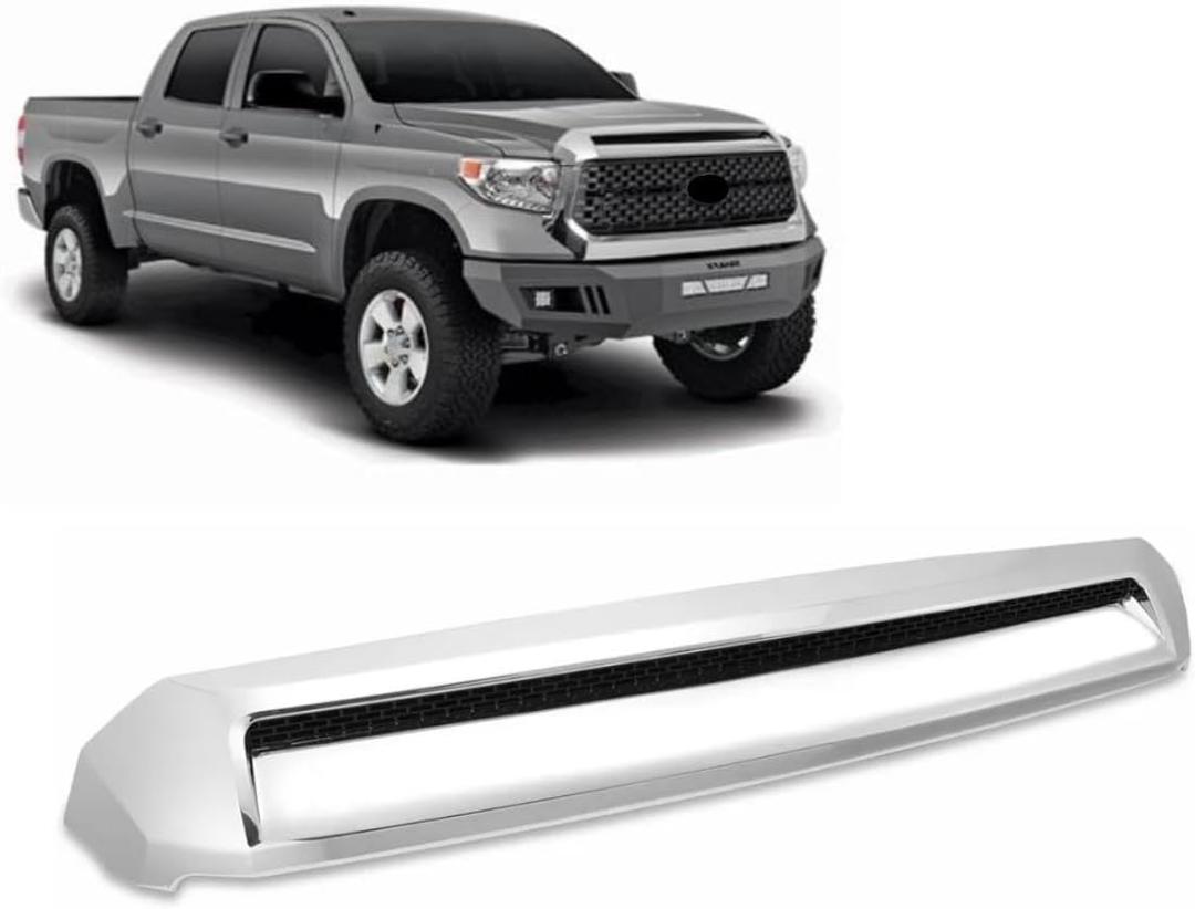 Hood Scoop Molding Compatible With Toyota Tundra 2014-2021 Grill Upper Molding Hood Molding Front Upper Hood Bulge Molding (Chrome)
