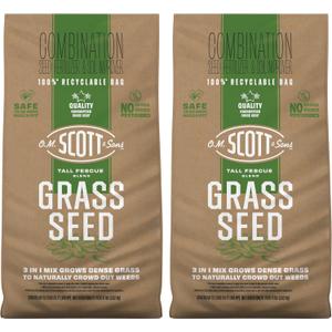 O.M. Scott and Sons Tall Fescue Blend Grass Seed - Lawn Seed, Fertilizer and Soil Improver, Naturally Crowds Out Weeds, Covers Up to 2,000 sq. ft., 8 lb. (2-Pack)