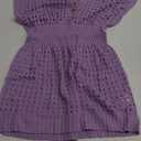 Haloumoning Girls Crochet Swim Beach Cover Up Kids Fashion Button Short Sleeve Swimsuits Cover Ups 5-14 Years (9-10 Years, Purple)