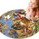 Puzzles for Kids Ages 4-6, 2-in-1 Kids Puzzle with US Map and Puppy, 70 Piece Round Large Floor Puzzles