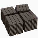 Goovilla Plastic Interlocking Deck Tiles, 36 Pack Balcony Flooring, 12"x12" Waterproof Outdoor Flooring All Weather Use, Patio Floor Decking Tiles for Porch Poolside Backyard Concrete, Dark Coffee