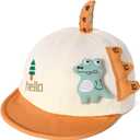 Kids' Baseball Cap - Short Brim Sun Hat Soft Breathable Cute Dinosaur Print Adjustable Summer Outdoor Hat for 0-3 Years