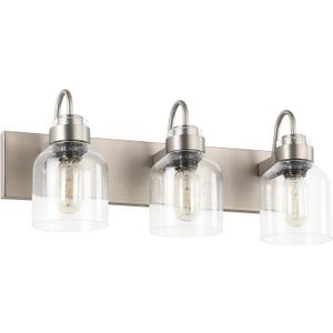 PRESDE Vintage 3 Light Bathroom Light Fixtures Over Mirror Brushed Nickel Bathroom Vanity Lights with Bubble Glass Shades Bath Vanity Lighting (3-lights, Brushed Nickelwith Bubbles)