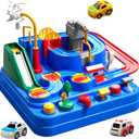 TEMI Boys Toys Car Track, Kids Race Track City Adventurous Car Toy for 3 4 5 6 7 Years Old Boys Girls - Car Toys with 3 Cars, Car Track Toys for Boys Age 3, Birthday Gifts Toys for Boys 3-5 Years Old