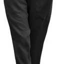 Langwyqu Womens Casual Cotton Tapered Capri Cargo Pants Loose Elastic Waist Ankle Cropped Trouser with Pockets (Large, Black)