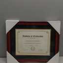 GMFrames 8.5x11 Diploma Degree Frame with Mat or Display 11x14 Certificates without Mat,Solid Wood,Cherry Finish with Intricate Black Rope Detail,UV Protection Acrylic