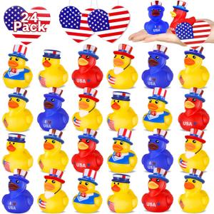 24 Pcs Patriotic Rubber Ducks, 4th of July Ducks for Jeeps, Fourth of July Party Favors, Memorial Day Decorations, Bath Pool Water Toys, Kids' Birthday Independence Day Gifts, Classroom Prizes 24 Pcs Patriotic Rubber Ducks, 4th of July Ducks for Jeeps, Fourth of July Party Favors, Memorial Day Decorations, Bath Pool Water Toys, Kids' Birthday Independence Day Gifts, Classroom Prizes