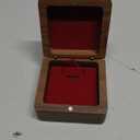 PLIGREAT Wooden Necklace Gift Box, Small Jewelry Display Case Vintage Natural Walnut Wooden Pendant Storage Box for Wedding Engagement Birthday Anniversary Christmas