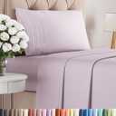 Twin Size 3 Piece Sheet Set - Comfy Breathable & Cooling Bed Sheets Set - Hotel Luxury Bedding for Women, Men, Kids, Teens, Boys & Girls - Deep Pockets, Soft, Wrinkle Free - Oeko-Tex - Light Lavender