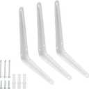 Hordion 12 Pack White Shelf Brackets 8 Inch, Heavy Duty L Bracket Right Angle Bracket Wall Mount Corner Brace for Floating Shelves Brack (8" x 6")