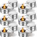 12 Pcs Stainless Steel Chafing Fuel Holder with Safety Cover, Chafer Wick Canned Heat Box Holder for Buffet Barbecue Parties and Catering Events