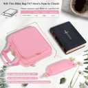 Bible Cover Case for Women, Large Bible Bag with Shoulder Strap, Bible Study Supplies Bible Journaling Kit with Bible Highlighters, Mothers Day Christian Gifts for Women, Pink