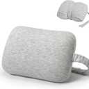 Love&go Portable Small Travel Pillow, Made with Soft Memory Foam Pillow and Breathable Cover, for Backpacking Hiking, Camping, Airplane and Car Trip (Gray)