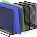 Simple Houseware Expandable 5 Section Upright File Sorter Organizer, Black (1 Pack - Total 5 Sections)