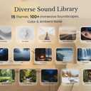 White Noise Sound Machine & Alarm Clock: Color Noises and Custom Soundscapes, App Control, Sleep Schedule, Multiple Alarms, 100 Volume Levels, Built-in Battery