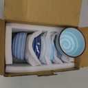 Selamica Ceramic Mini Bowls, 4 OZ Dipping Bowls, 3.5 Inch Gradient Blue Set of 6, Microwave & Dishwasher Safe