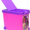 Barbie Store It All! Rolling Storage Bin – Extra-Large Organizer Case with Wheels & Handle for Barbie Dolls, Clothes, Accessories & Playsets – Pink Portable Travel Toy Box, 18"l X 9"w X 13.5"h