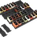 Famhap Spice Drawer Organizer, 36PCS Interlocking Expandable Seasoning Rack Tray Insert for Kitchen Drawers, Spice Rack Drawer for Spice Jars (Black)