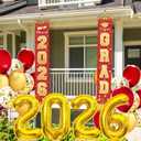 Graduation Decorations Red Gold 2026/USC Graduation Party Decorations Class of 2026 Congrats Grad Porch Sign Red Gold Balloons