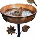 Metal Bird Bath for Outside, 3" Deep 12" Dia Removable Bowl, 36" H Garden Bird Bath | Stable 5-Prong Stake, Rust-Resistant, Easy Clean Outdoor Birdbath for Yard Lawn Patio