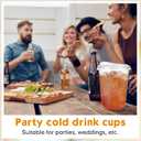 50 Sets 16 oz Clear Plastic Cups with Strawless Sip Lids, Thickened Clear Disposable Plastic PET Crystal Cups for Iced Coffee, Smoothie, Cold Beverage, Drink Shops and Party Catering