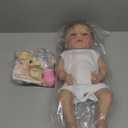 EURORA Reborn Baby Dolls, 18 Inch Silicone Baby, Sweet Girl Baby Dolls with Clothes and Bottles Gift for Kids Age 3+