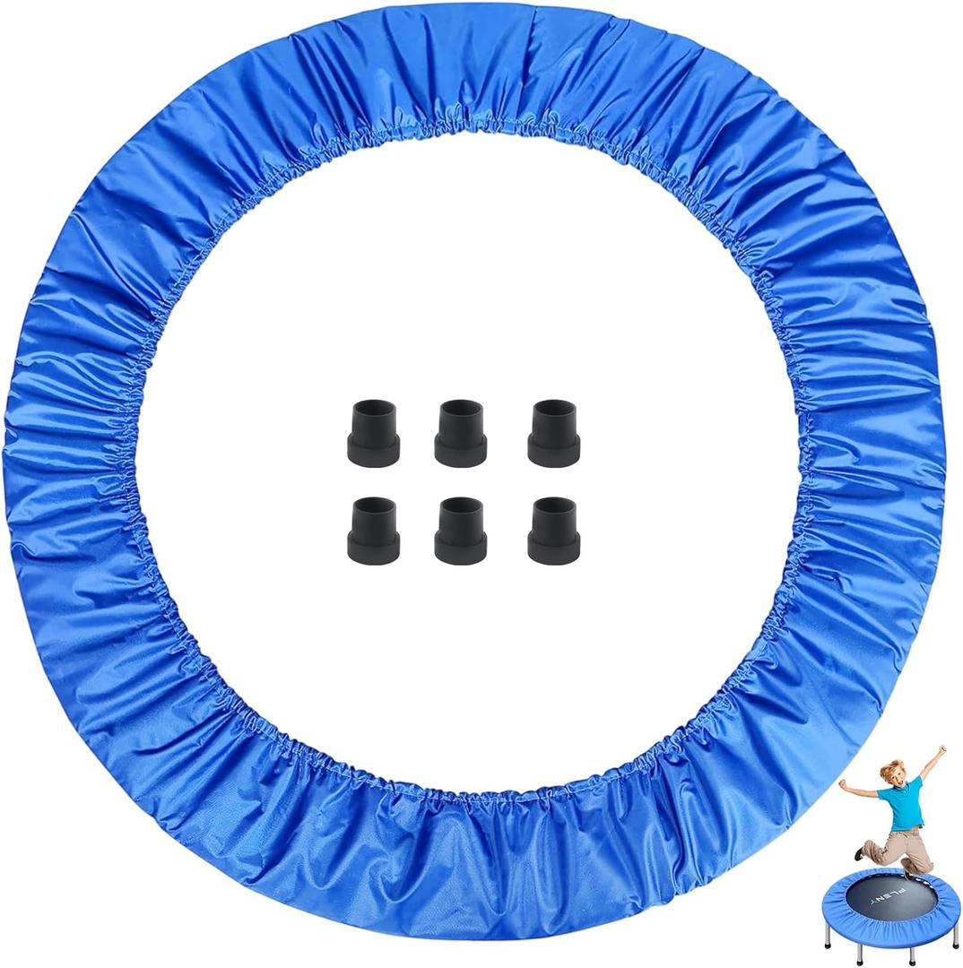 Mini Trampoline Spring Cover 36 Inch, Replacement Safety Pad with 6 Trampoline Leg Caps, 600D Thickened Oxford Cloth + Sponge + PE, Tear-Resistant Round Trampoline Cover (Cover Only)