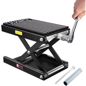 CXRCY1200 LBS Motorcycle Jack with Dolly, Motorcycle Lift Scissor Jack Upgraded Dirt Bike ATV Steel Motorcycle Hoist Stand with Ratchet Wrench,Crank Handle,Thickened Rubber Pad,Wide Deck